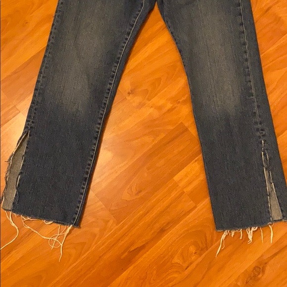 Zara Straight Leg High-Rise Slit Leg Jeans - Picture 5 of 14